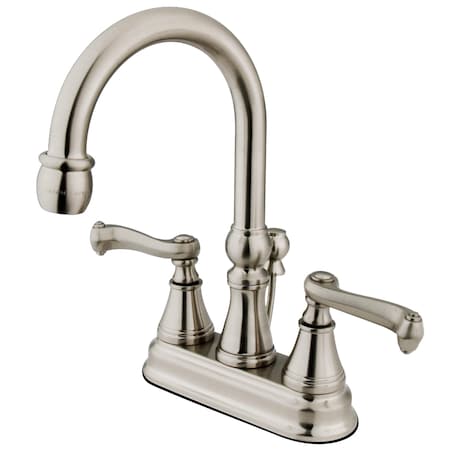 Kingston Brass 4" Centerset Bathroom Faucet, Brushed Nickel KS2618FL